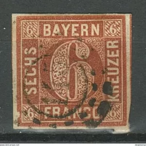 Bavaria Bayern year 1849 - 6 Kr Used stamp