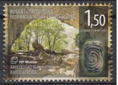 Bosnia postage stamps year 2010 Caves Ravlića Pećina