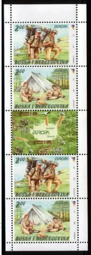 Bosnia year 2007 Europa CEPT stamps Scouts MNH