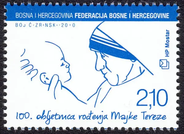 Bosnia year 2010 stamp Mother Teresa