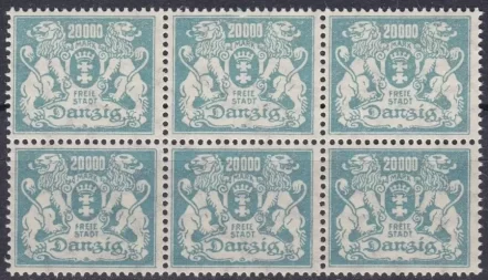 Danzig stamps year 1920 Block of six