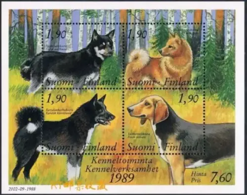 Finland stamps year 1989 Pets - Dogs MSS MNH