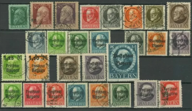 German States Bavaria 1919/20 Used lot