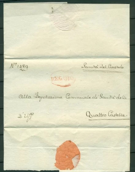 Italy Regno old letter 1807 Official letter del Crostolo