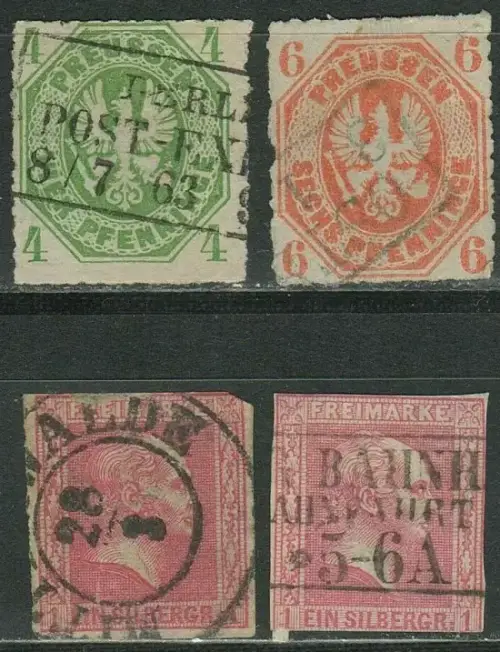 Preussen year 1858 - 1861 Used stamps