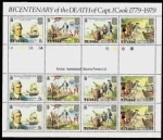 Tuvalu year 1979 captain James Cook stamps