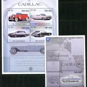 Tuvalu year 2003 Centenary of General Motors – Car Cadillac stamps