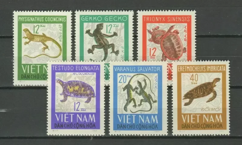 Vietnam year 1966 Fauna - Reptiles and Amphibians stamps Set