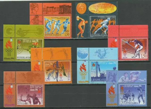 Yugoslavia-1996-Summer-Olympics-Atlanta postage stamps