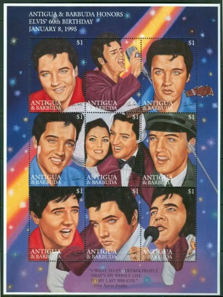 Antigua and Barbuda 1995 Elvis Presley postage stamps