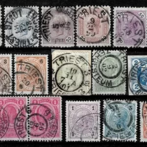 Austria year 1850/1900 stamps ☀ Lot of nice Trieste cancels