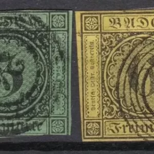 Baden 1853/54 postage stamps Used