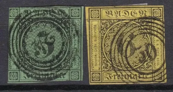 Baden 1853/54 postage stamps Used