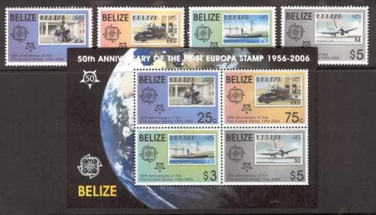 Belize 2006 Europa CEPT Ships, Planes, car trucks set MSS MNH