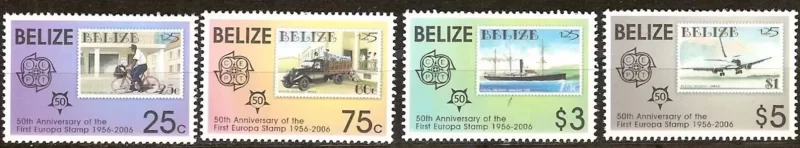 Belize 2006 Europa CEPT – Ships, Planes, car trucks set MNH stamps