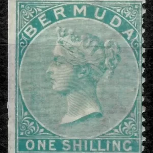 Bermuda year 1865 1sh - CV 360e Mint hinged stamp