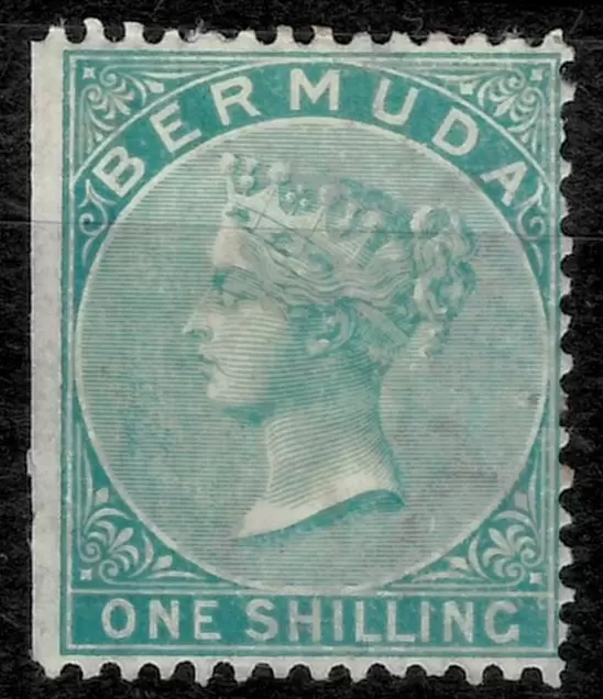 Bermuda year 1865 1sh - CV 360e Mint hinged stamp