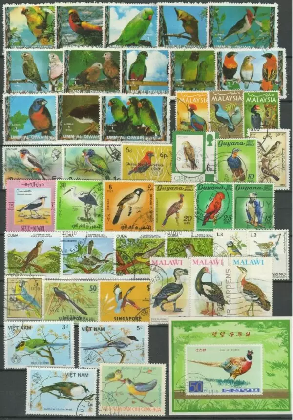 Birds collection Used postage stamps