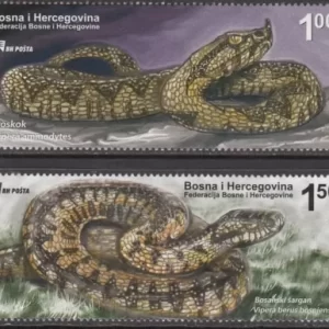 Bosnia and Herzegovina year 2012 Fauna Reptiles - Snakes set