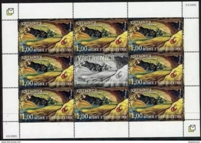 Bosnia – Mostar admin 2005 Environment Day Cave “Vjetrenica” stamps