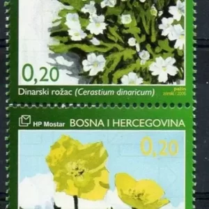 Bosnia year 2006 stamps Endemic Plants of Bosnia MNH set