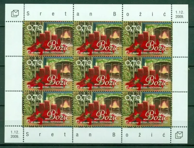 Bosnia year 2009 stamps Merry Christmas