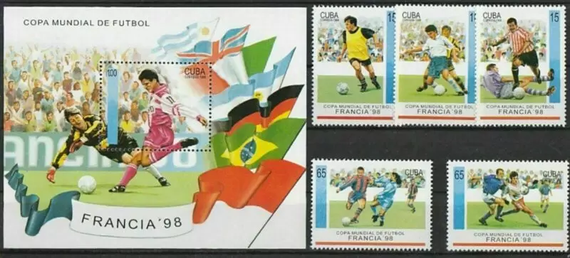 Cuba 1998 Soccer – World Cup 1998 set MNH Unused postage stamps