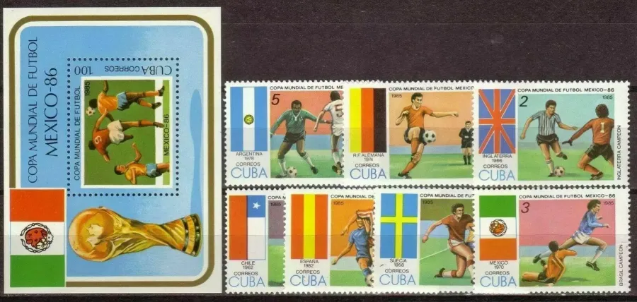 Cuba 1986 Soccer - World Cup set MNH stamps