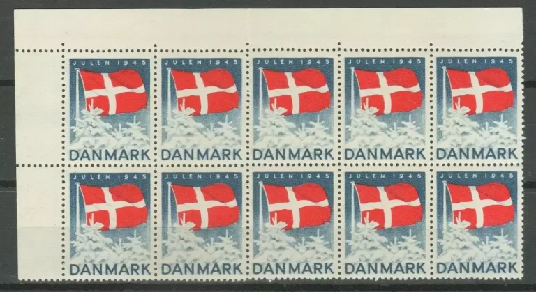 Denmark Christmas Seal 1945 MNH block