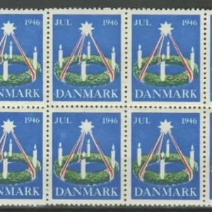 Denmark Christmas Seal 1946 MNH block of 10