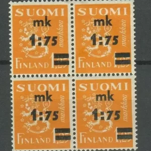 Finland year 1940 Overprinted stamps block MNH