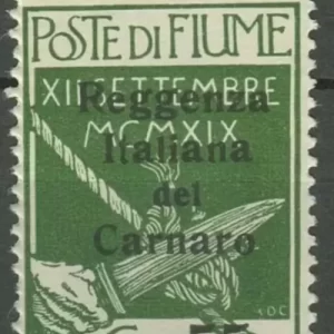 Fiume 1920 55c/5c Green Carnaro stamp