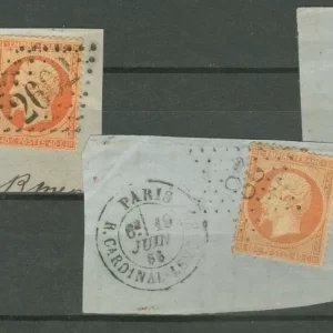 France napoleon III 1919/21 – 40c orange Used cuts