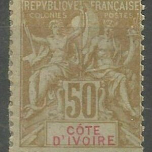 French colonies Ivory Coast 1900 50c Unused
