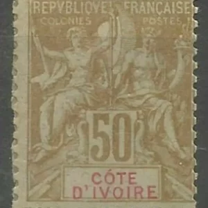 French colonies Ivory Coast 1900 50c Unused