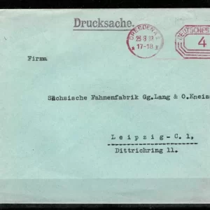 German Reich letter 1933 Dresden cancel