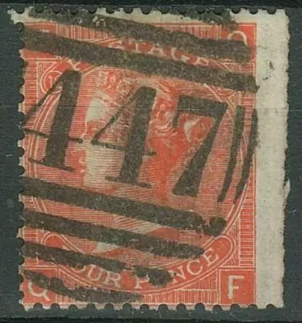 Great Britain 1865 – 4d Used postage stamps