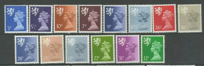 Great Britain 1971/90 Scotland – Regional issues / Machines MNH