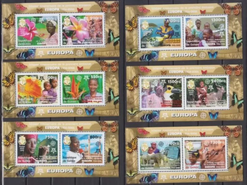 Guinee 2006 Europa CEPT flowers cultures MSS set MNH