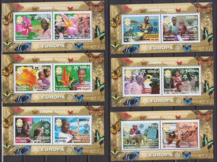 Guinee stamps year 2006 Europa CEPT flowers cultures set