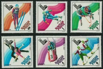 Hungary 1979 Lake Placid Olympic games postage stamps