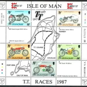 Isle of Man 1987 stamps Motorcycles MSS MNH