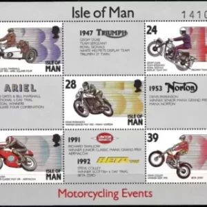 Isle of Man year 1993 Motorcycles MSS MNH