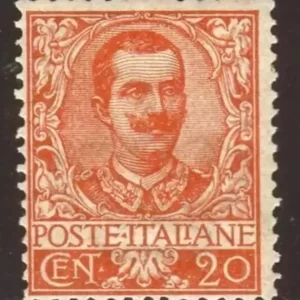 Italy regno year 1901 stamp Floreale 20c.