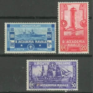 Italy year 1931 stamps Royal Naval Academy