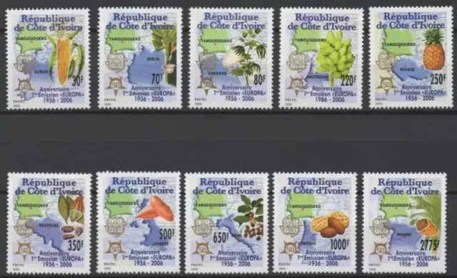 Ivory Coast year 2006 Europa CEPT stamps Flora fruits MNH