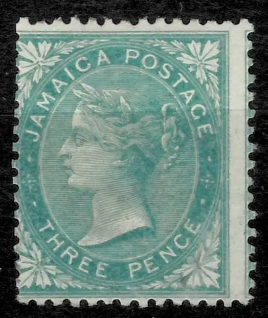 Jamaica year 1863 stamp 3d Green SG3 MNG stamp