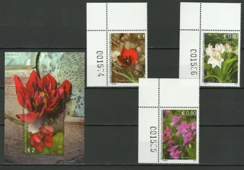 Kosovo 2014 Flora Flowers set + MSS MNH