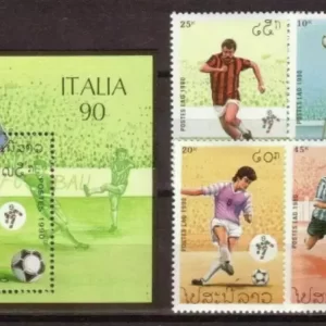 Laos 1990 Soccer – World Cup Italy 1990 set MNH Unused stamps