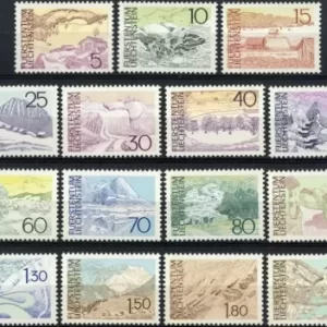 Liechtenstein 1960/1964 Landscapes postage stamps set